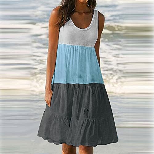 נשים שמלות מידי אורך שרוולים שמלה קיצית קיץ מזדמן שיפוע הדפסת אלגנטי שמלת ראפלס זורם נדנדה חוף שמלה