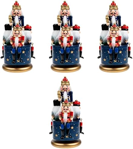 4 יחידות עץ סגנון בובת דקור מוסיקה בית מתנות קישוטי על שולחן מוסיקלי רוח עוצב מעטר חג המולד חיילים בעבודת יד