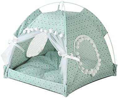 סלאטיום חיות מחמד אוהל בית אוהל פרחים הדפס חתולים סגורים מיטת אוהל מקורה מתקפל מקפלת ניידת נעימה