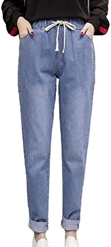Maiyifu-GJ נשים מותניים אלסטיים ג'ינס ג'ינס ג'ינס ג'ינס מזדמן משיכה במצוקה מכנסי ג'ינס סקיני אימון ג'ין מכנסיים