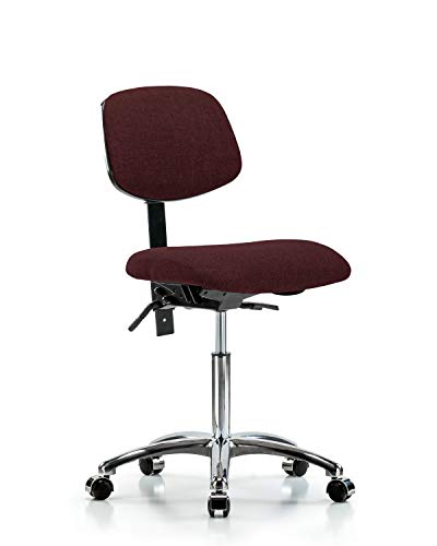 לבטק ישיבה סגן 42090 כיסא ספסל בינוני, בד, בסיס כרום-גלגלי כרום, אפור