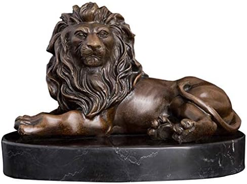 ברונזה פיסול שוכב האריה פסל צלמית עתיק חיות בר מתכת אמנות עבור עיצוב הבית