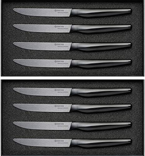 סט סכין סטייק קיוצרה, 8 חלקים, שחור