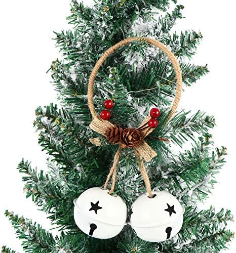 Besportble 2 pcs פעמוני ג'ינגל חג המולד קישוטי עץ חג המולד מסורתיים פעמוני מזחלת מתכת לקישוטים למסיבות
