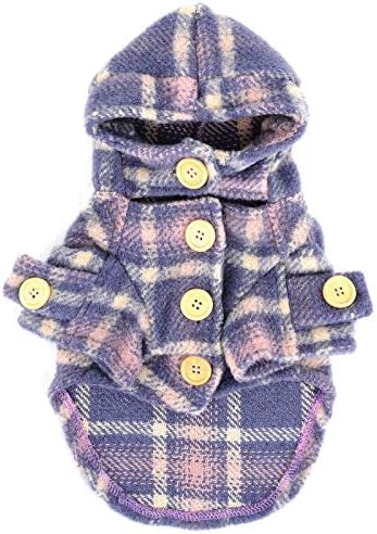 זוניאה מעיל קפוצ'ון כלב קטן משובץ חורף בגדי גור חמים מגשר סוודר צמר אירופאי מעיל מעילי רוח רך מעילים