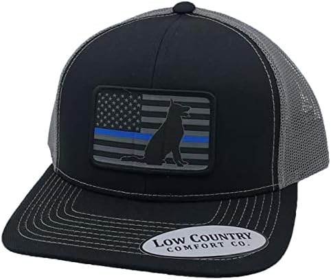 Low Country Comfort Co. הרשמי של ארהב כחולה קו כובע רועה גרמני - על כובע משאית נוח של Snapback Trucker!