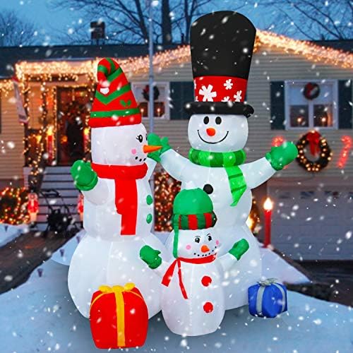 פיצוץ עונה 6 רגל LED הדלקת מתנפח לחג המולד שלג שלג משפחתי קישוט לחצר מדשאה גן גן מסיבת בית מקורה בחוץ