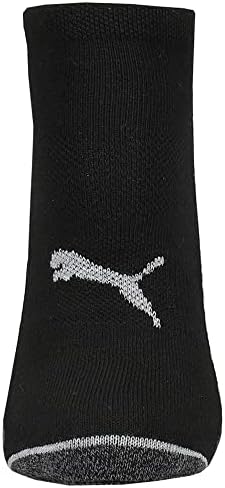 PUMA Mens 6 -חבילות חצי טרי גרבי גרביים חתוכות נמוכות - שחור