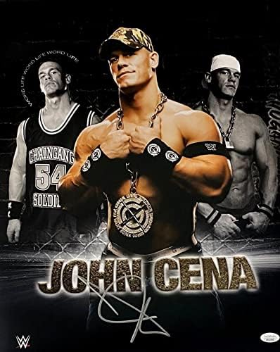 WWE בלעדי ג'ון סינה חתום על חתימה 16x20 אימות JSA 9 - תמונות היאבקות חתימה
