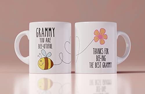 גראמי אתה דבורה יפה יפה, אישית הודעה חמוד דבורה איור קפה ספל, אמהות יום מתנה, מתנה עבור גראמי, דבורה