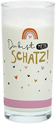 H:) Ppy Life 46730 כוס שתייה זכוכית עם טקסט גרמני Du Bist Mein Schatz, 50 Cl