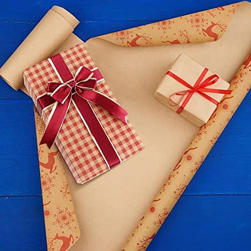 חג המולד קראפט גלישת נייר משובץ הדפסת מתנת קישוט ניירות שמח סדרת חתונה מתנות