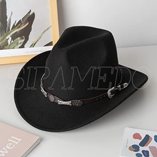 Sipamedo Style Style Cowboy Cowgirl כובעי אבזם חגורה פנמה
