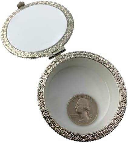 אומנויות ערך ואן גוך איריס קופסת תכשיט, קרמיקה וזכוכית, קוטר 2.5 אינץ '