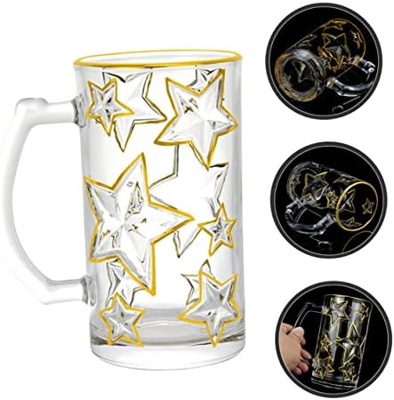 Bestonzon מתנה דקורטיבית כלי זכוכית מובלטת כוסות מצופות כדורגל גבוה כוסות כוסות מרובות פונקציות חמות ספל זהב