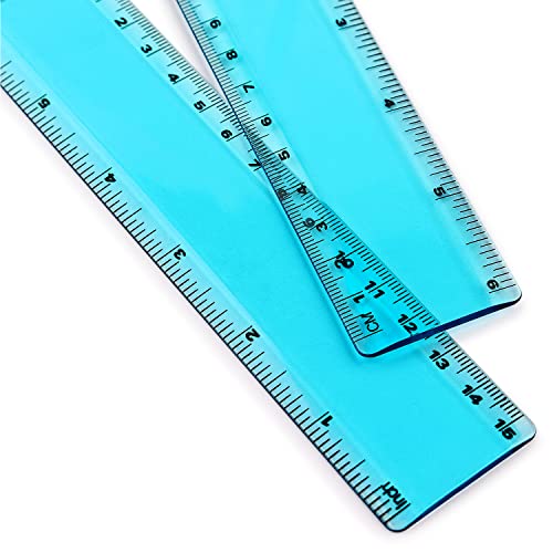 צבע סרגל פלסטיק צבע ישר מדידת מדידת 6 אינץ 'סרגל סרגל סרגלים בתפזורת 3 חבילה