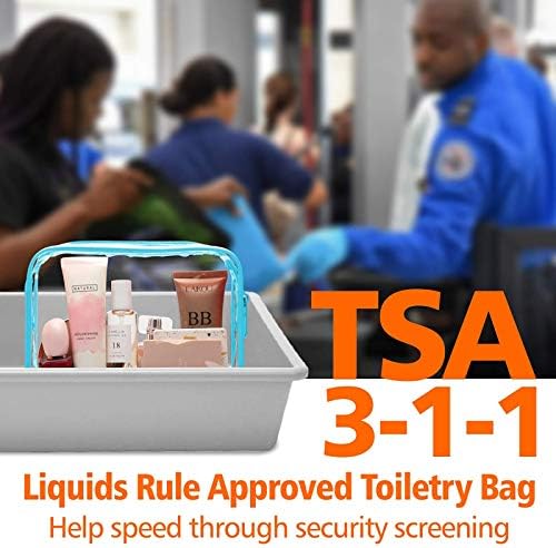 אריזה תיק טואלטיקה ברורה, 3 חבילות TSA תאושר תיק טנדרטיטיות תיק גודל ליטר, תיק קוסמטיקה של איפור נסיעות לגברים,