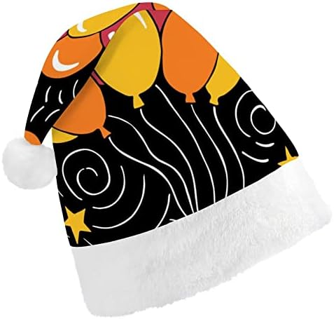 יום הולדת שמח בלון מצחיק חג המולד כובע סנטה קלאוס כובעי קצר קטיפה עם לבן חפתים עבור חג המולד חג