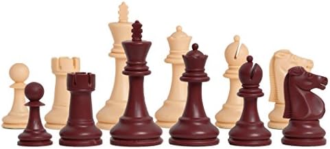 בית סטאונטון - ערכת השחמט הפלסטית של רייקיאוויק-חתיכות בלבד-3.75 מלך-אדום וטבעי