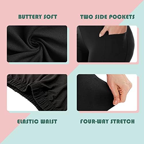 מכנסיים קצרים של אופנוענים בגודל Tnnzeet 3 Plus לנשים - 8 חמאה חמאה אימון שחור יוגה מכנסיים קצרים ≠ 2x,