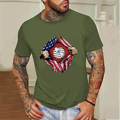 חולצות טריקו של שרוול קצר של Beuu לגברים, דגל אמריקה הדפסת דגל אמריקאי