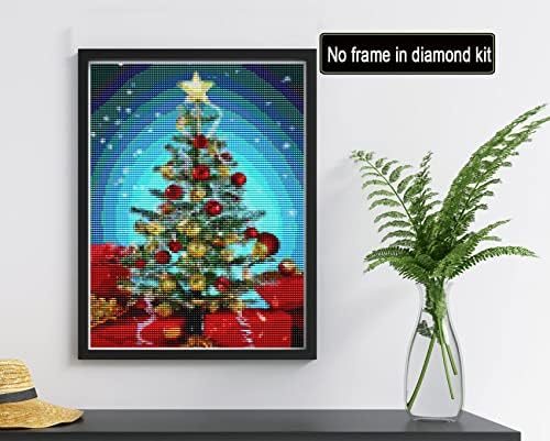 ערכת צביעת יהלומים של Reofrey 5D מקדחה מלאה לחג המולד, צבע עץ חג המולד עם יהלומים אמנות ריינסטון רקמה צולבת תפרים
