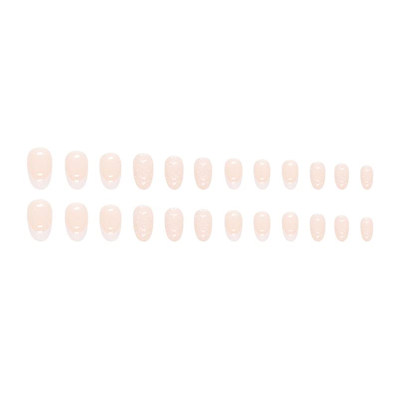 דובנין לחץ על ציפורניים שקדים קצר עירום השיש מזויף ציפורניים צרפתית גליטר טבעי בלרינה ציפורניים מלא