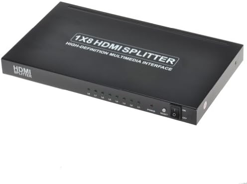 פורטטה 8 -Port HDMI 1.3 מפצל מופעל/מפיץ אות מוגבר - VER 1.3 FULL HD 1080P, צבע עמוק, HD AUDIO
