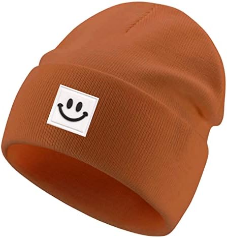 כובעי כפה של Lycycse לנשים גברים סרוגים כובע חורף חם עם חיוך פנים