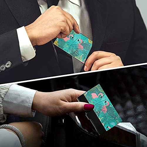 טרופי קיץ פלמינגו עסקים כרטיס מחזיק עבור נשים גברים עסקים כרטיס בעל מקרה עם עור שם אשראי כרטיס