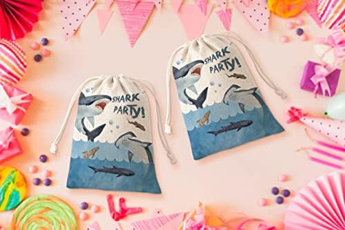 תיקי מסיבות יום הולדת של כריש, כריש מסיבת מקלחת לתינוקות מעדיפים תיקים, ציוד למסיבות, ממתקים ממתקים התייחסו