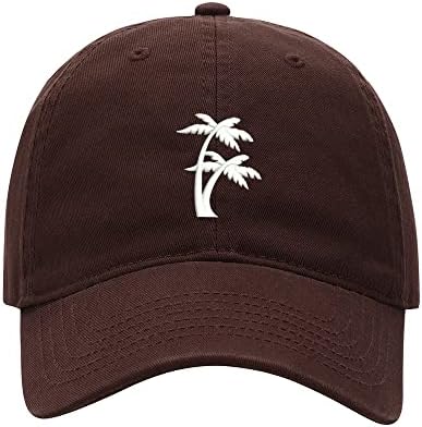 8502-כובע בייסבול גברים דקל עץ רקום שטף כותנה אבא כובע בייסבול כובעים