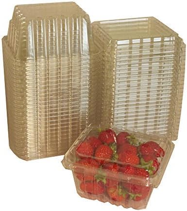 פלסטיק צדפה מכולות עבור פירות יער, עגבניות שרי, אחרים קטן לייצר - 1-ליטר גודל