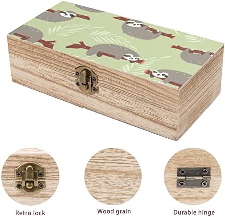 קופסת מארגן אחסון מעץ נודקיו מעץ עם מנעול רטרו לתמונות תכשיטים שומרת מזכל מתנה דקורטיבית