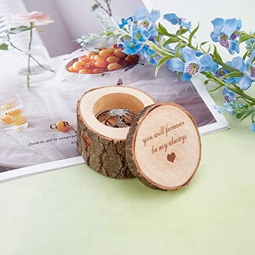 הצעה חקוקה חתונה טבעת תיבת עץ טבעת מחזיק כפרי עלוב שיק טבעות נושא שרשראות עץ אחסון ולנטיין טקס מתנת תצוגה