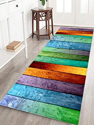 צבעוני ישן עץ לוחות הדפסת קצף אמבט שטיחים ומחצלות החלקה סופג סופר מפנק פלנל אמבטיה שטיח שטיח 71 איקס 24 סנטימטרים