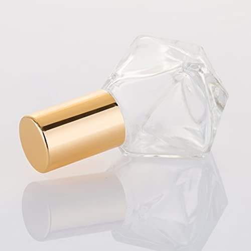 Qixivcom 8 מל מיני זכוכית צלולה בקבוק רולר שמן אתרי בקבוק ניחוח ניחוח למילוי DIY איפור מצולע