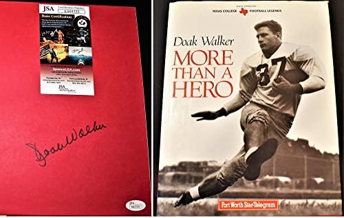 1997 דוק ווקר יד חתמה יותר מגיבור מהדורה ראשונה ספר כריכה קשה - נפטר 1998 - SMU Mustangs + JSA COA - NFL