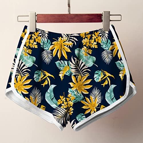 מכנסיים קצרים בקיץ של Zhensanguo Womens לנשים מכנסי חוף יוגה מודפסים מזדמנים