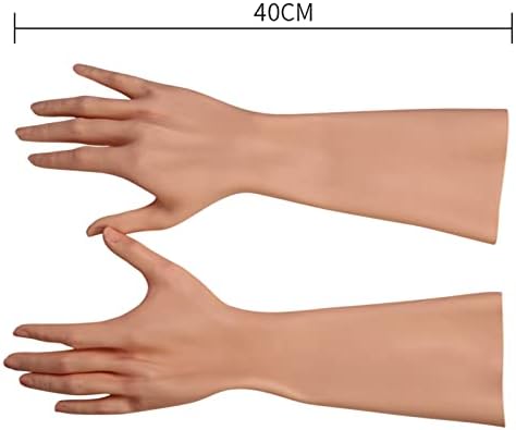 קרוסדרסינג סיליקון כפפת מציאותי עור נשי יד בובה עבור טרנסג ' נדרים דרגווין קוספליי תותב,ארוך צבע 2
