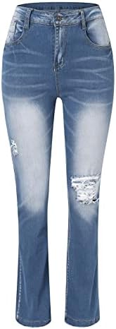 ג'ינס מתלקחות וינטג 'מתלקחות רגל רחבה טרנדית מכנסי ג'ינס מתלקחים מכנסי ג'ינס נוחים מכנסיים של נשים