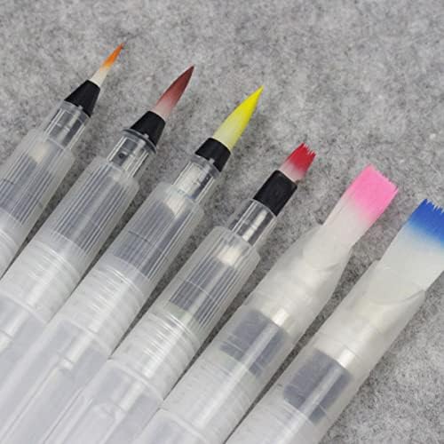Favomoto 1 סט 6 יחידות עפרונות יצרנית שלוש טיפים צבעוניים מים אחסון מברשת ראשים שטוחים