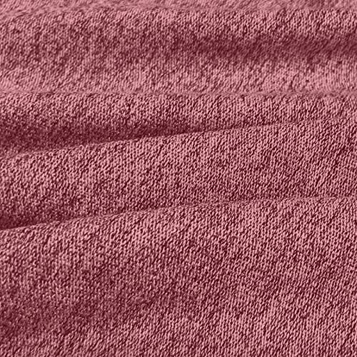 חולצות טריקו של שרוול ארוך לנשים צמר תרמי בצבע אחיד צמרות טוניקה בסיסיות
