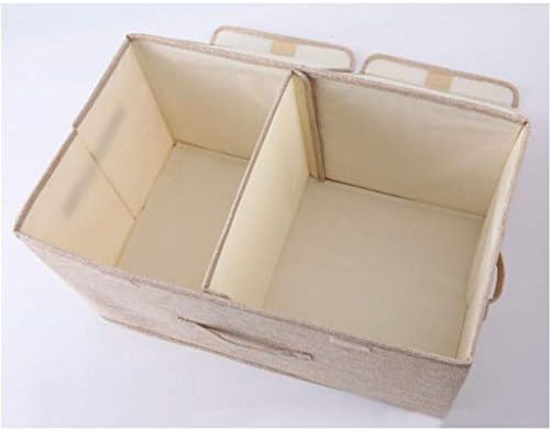 קופסאות אחסון מתקפלות FKDEBOX סלי אחסון בד פשתן עם מכסים ומטפל בגדי מכולות, צעצועים