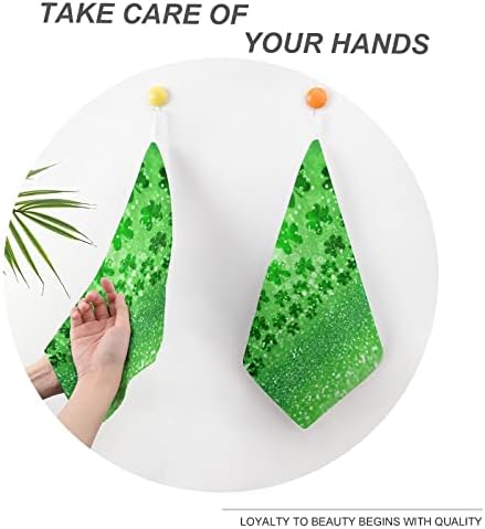 מגבת יד מגבת ירוקה נצנצים נצנצים איריים תלתן שמרוק מגבות מגבות מנה עיצוב שרוך לספורט מטבח אמבטיה