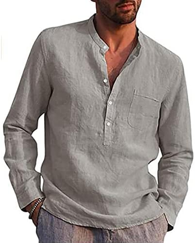 חולצת כפתור Dudubaby Down לגברים מעצבת קיץ כותנה מזדמנים מצע צבע אחיד שרוול ארוך שרוול רופף