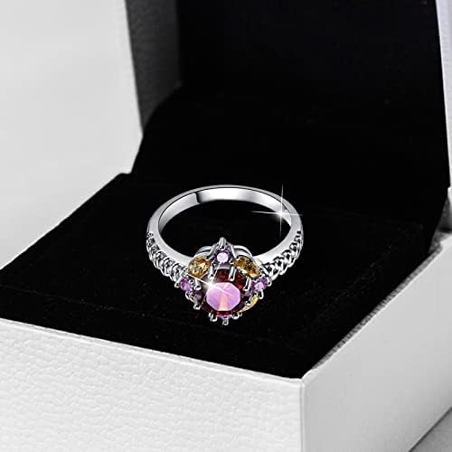 טבעות אירוסין לנשים טרנד אופנה טריקולור טבעת יהלום מלאה תכשיטים זירקון טבעות חתונה לנשים מתנות