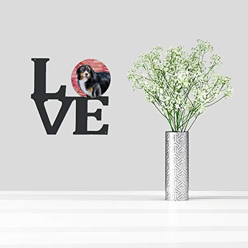 אוצרות קרוליין ב9732 ואלב ברנזה הרי כלב אהבה מתכת קיר יצירות אמנות אהבה, אדום,