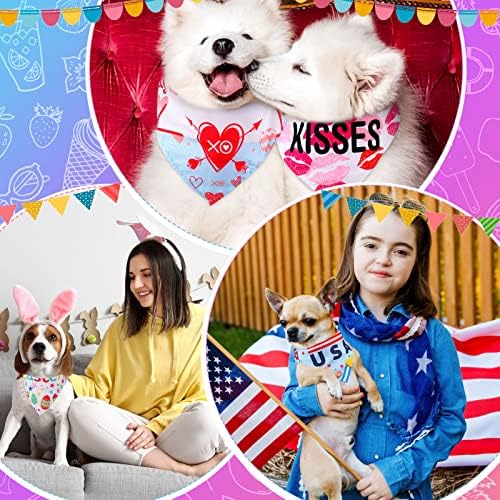 180 חתיכות אמא של יום כלב בנדנה בתפזורת 4 יולי כלב בנדנות פטריוטי כלב ליקוק אמריקאי דגל לחיות מחמד תלבושות