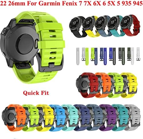 Davno 26 20 22 ממ סיליקון מהיר שחרור מהיר רצועת שעון לרצועת Garmin Fenix ​​7x 6x Watch Easyfit